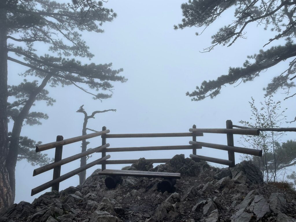 pogled sa vidikovca Banjska stena po magli